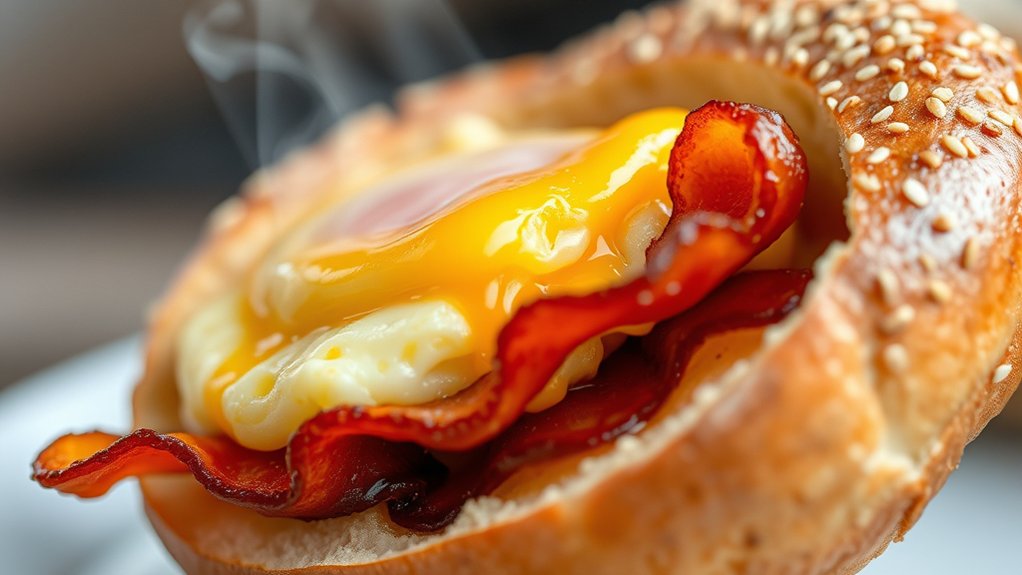 bacon egg cheese bagel calories