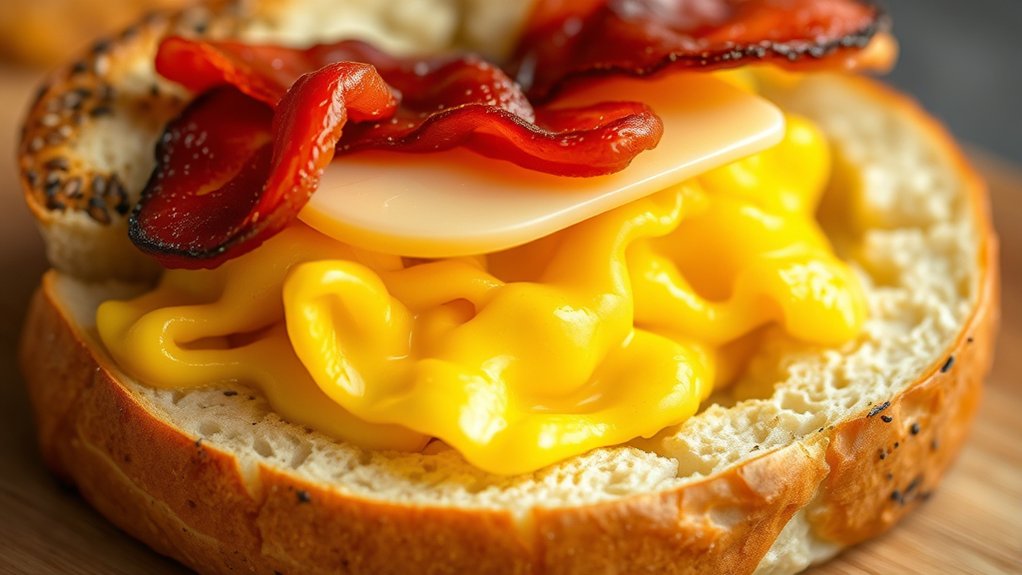 bacon egg cheese bagel calories