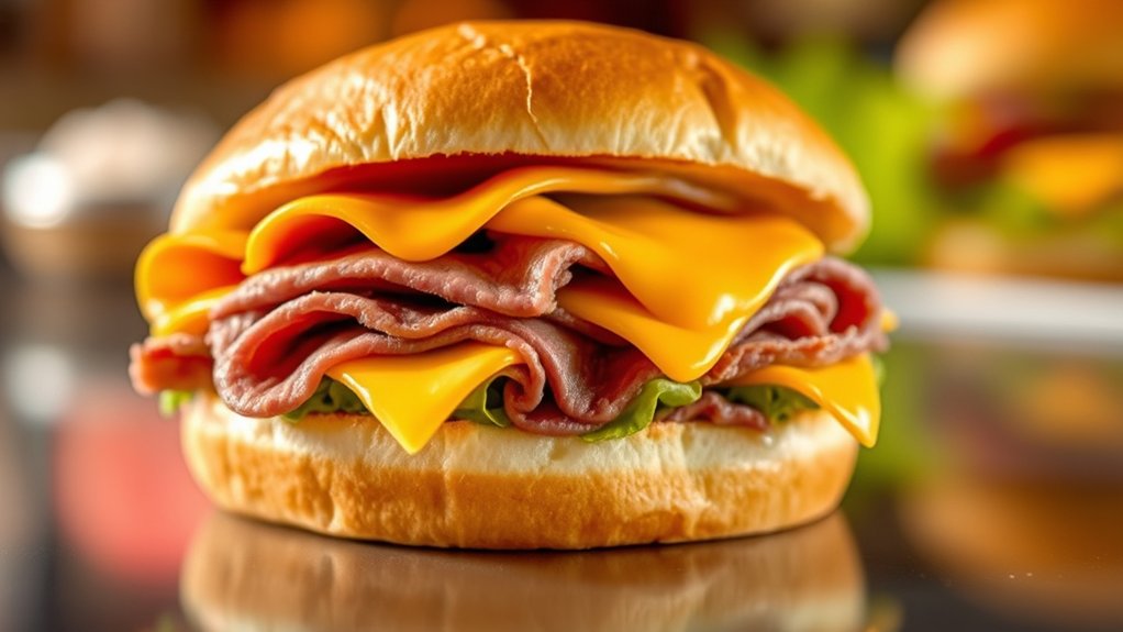 calories in beef and cheddar