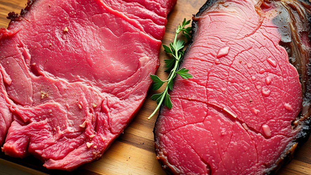 cured brisket versus raw