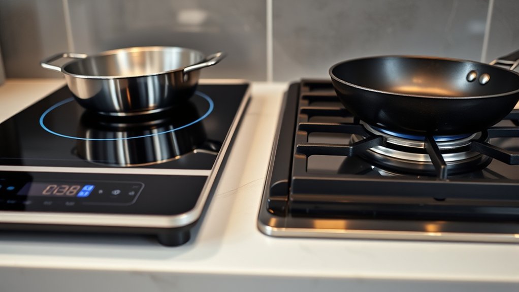induction heats cookware directly