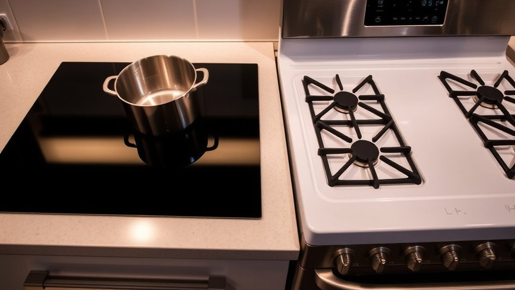 induction heats cookware directly