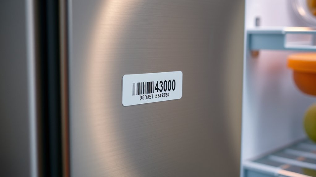 locate fridge serial number