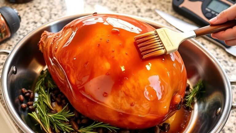 roast ham in pan