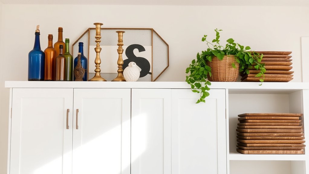 stylish cabinet top decor