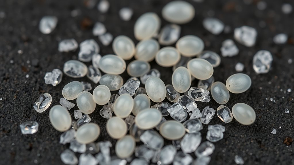 tiny oval glossy specks